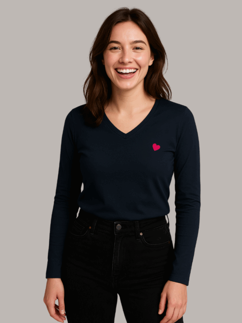 Langarmshirt V-Ausschnitt